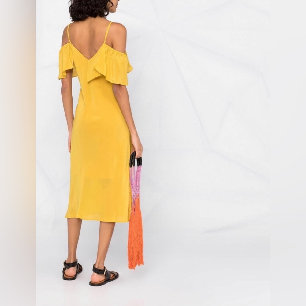 NWT Goldhawk Mustard Silk Dress - Picture 3 of 11